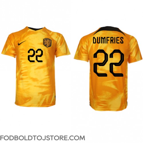 Holland Denzel Dumfries #22 Hjemmebanetrøje VM 2022 Kortærmet